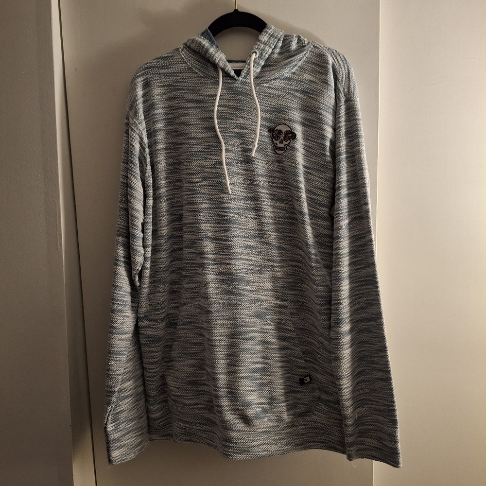 Dikotomy Men's Blue And White Hoodie